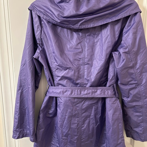 Chico's Purple Trench Jacket with Belted Waist and Water-Resistant Finish - Picture 2 of 6